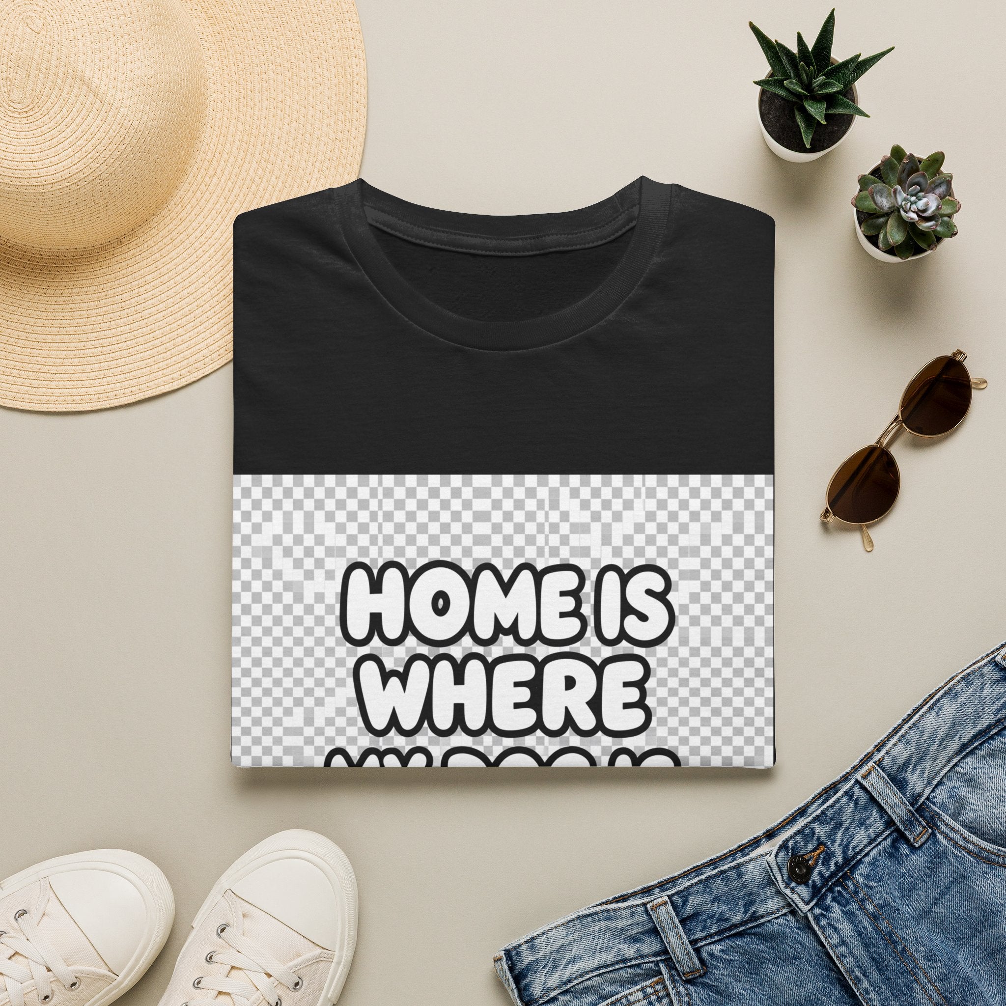 Home is where my dog is heartwarming quote for dog lovers on soft cotton comfort tee