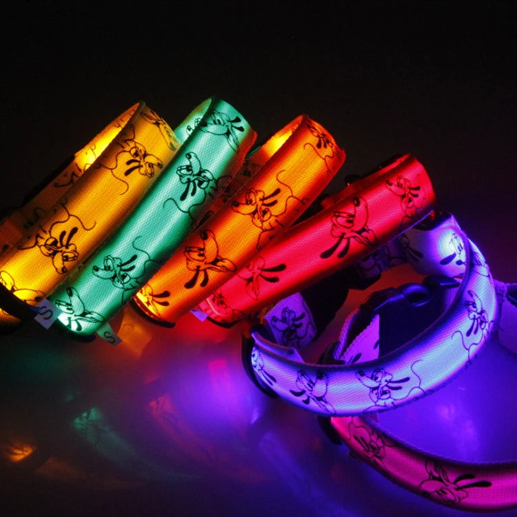 Adjustable LED Dog Collar Light USB Rechargeable Night Safety Luminous Glowing Collar Perro For Big Dogs Cat Necklace Accessorie