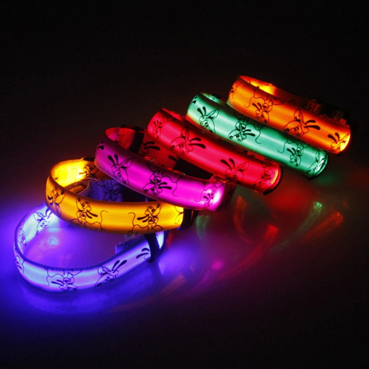 Adjustable LED Dog Collar Light USB Rechargeable Night Safety Luminous Glowing Collar Perro For Big Dogs Cat Necklace Accessorie