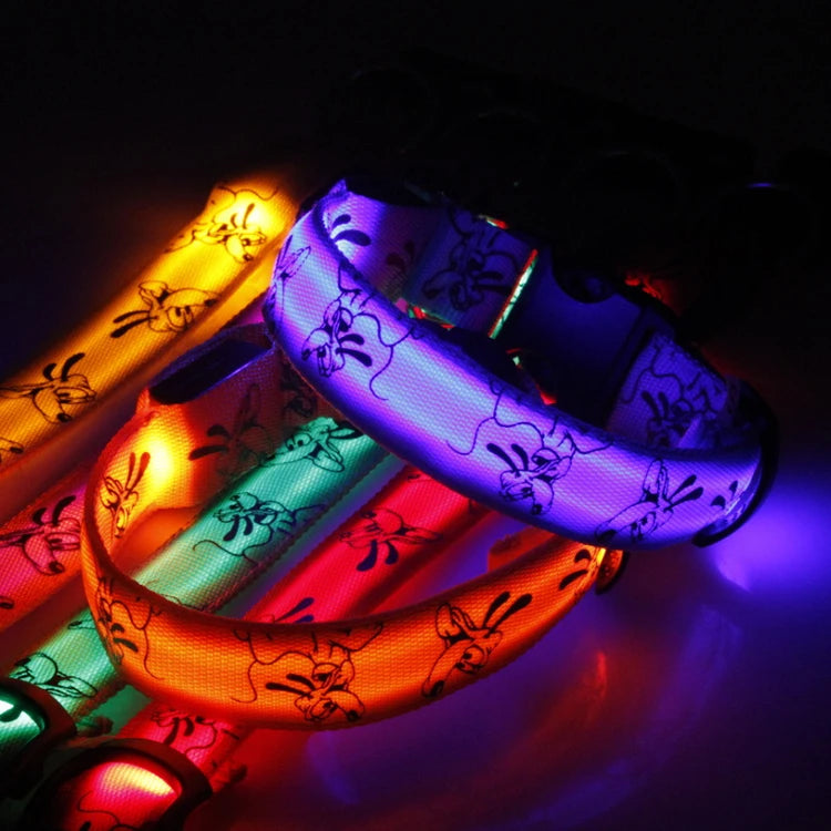 Adjustable LED Dog Collar Light USB Rechargeable Night Safety Luminous Glowing Collar Perro For Big Dogs Cat Necklace Accessorie
