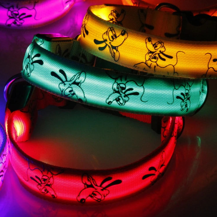 Adjustable LED Dog Collar Light USB Rechargeable Night Safety Luminous Glowing Collar Perro For Big Dogs Cat Necklace Accessorie