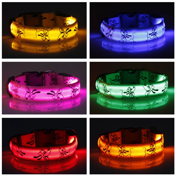 Adjustable LED Dog Collar Light USB Rechargeable Night Safety Luminous Glowing Collar Perro For Big Dogs Cat Necklace Accessorie