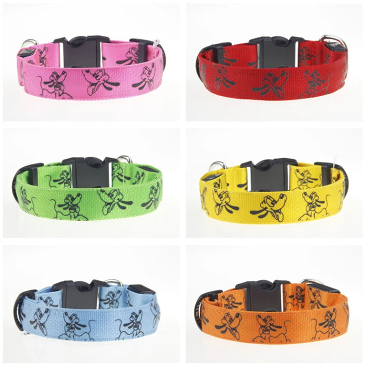 Adjustable LED Dog Collar Light USB Rechargeable Night Safety Luminous Glowing Collar Perro For Big Dogs Cat Necklace Accessorie