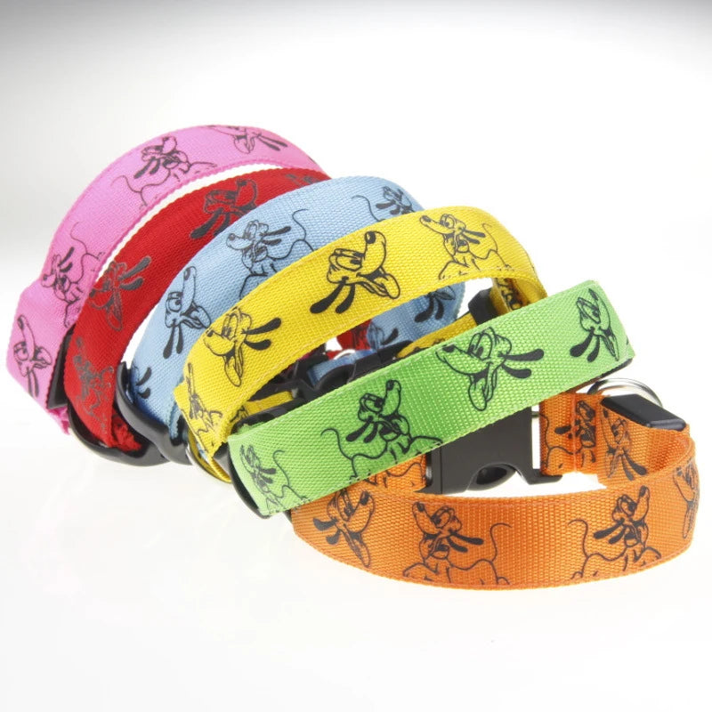 Adjustable LED Dog Collar Light USB Rechargeable Night Safety Luminous Glowing Collar Perro For Big Dogs Cat Necklace Accessorie