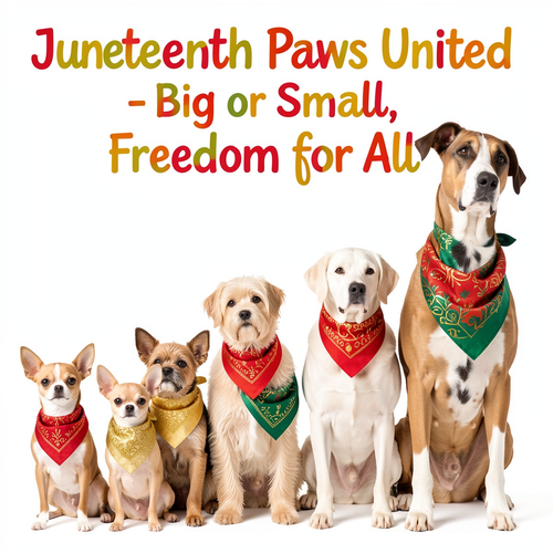 Big and small dogs united for Juneteenth freedom message on premium pet parent celebration shirt