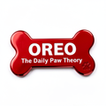 Oreo custom bone-shaped red dog ID tag with white engraving