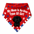 My Mom Is An Oreo Type Of Girl red patriotic dog bandana with black Shih Tzu